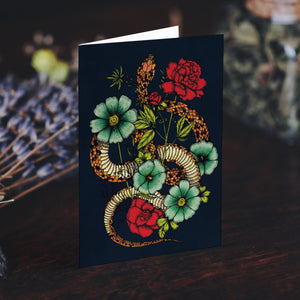 Floral Snake - Greeting Card (Gloss)