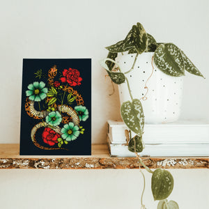 Floral Snake - Postcard Mini Print