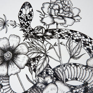 Floral Snake - Digital Art Print - Print is Dead