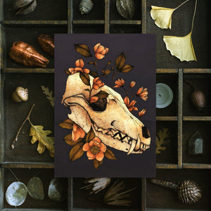 Fox Skull - Postcard Mini Print - Print is Dead