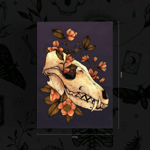 Fox Skull - Postcard Mini Print - Print is Dead
