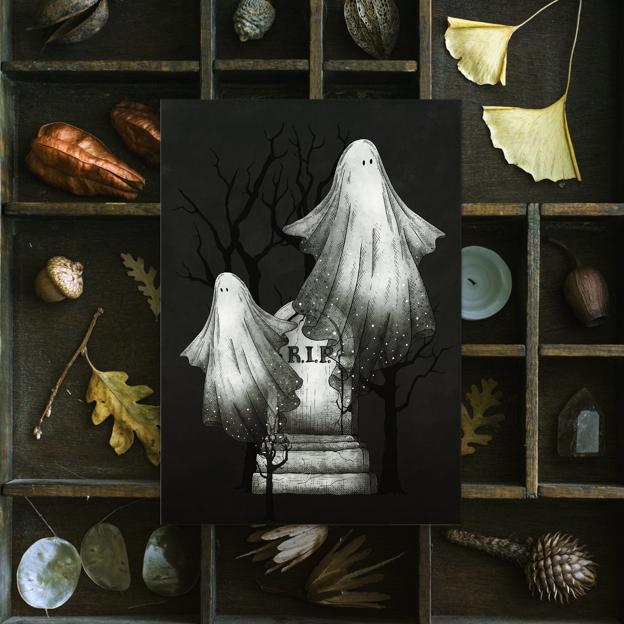 Ghost Duo - Postcard Mini Print