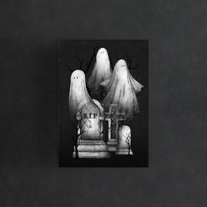 Ghost Family - Postcard Mini Print