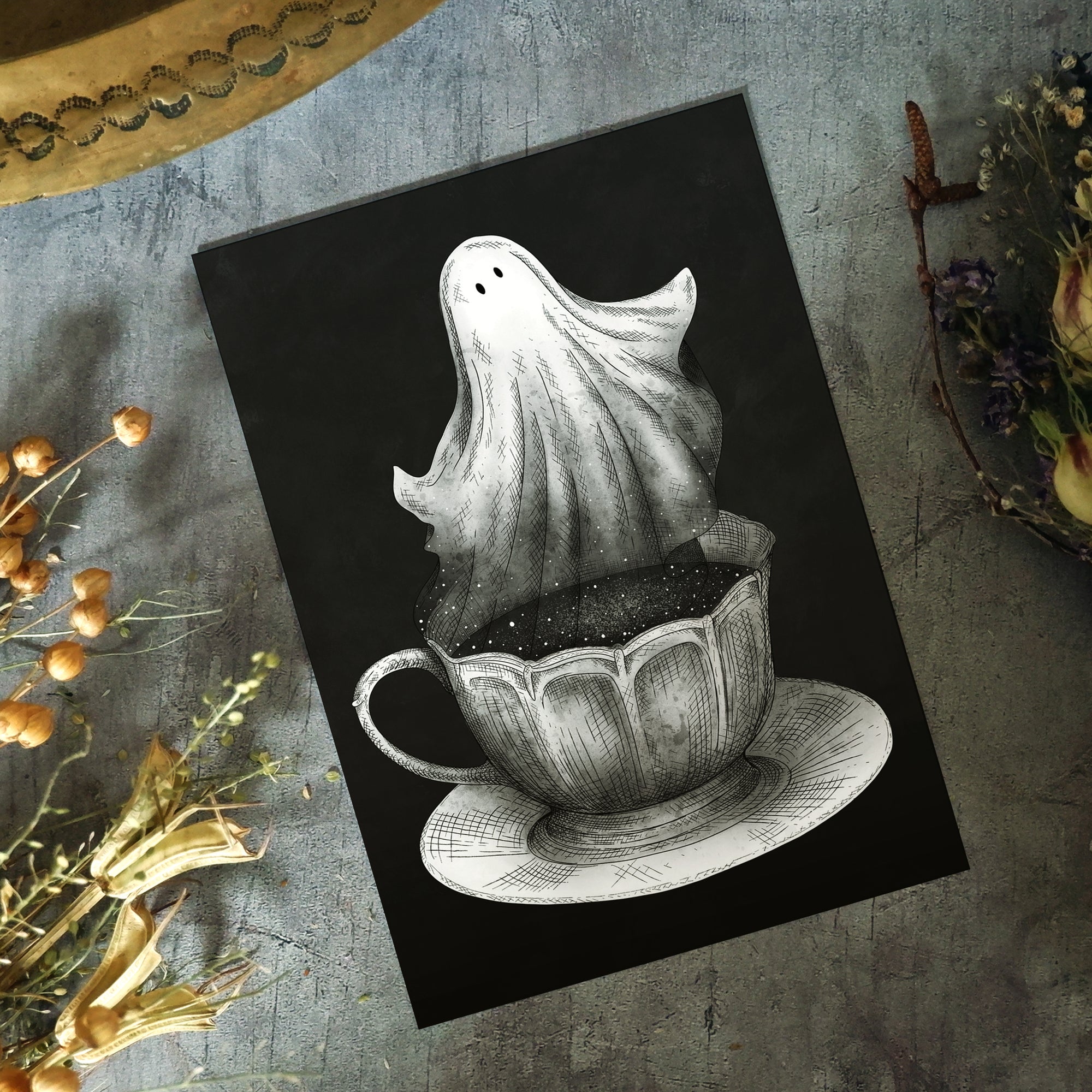 Ghost Tea - Postcard Mini Print