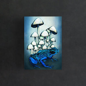 Frog and Mushrooms - Postcard Mini Print - Print is Dead