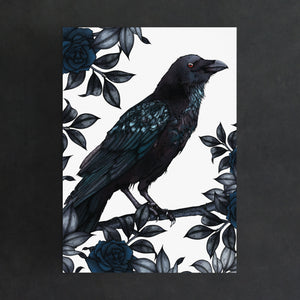 Raven and Roses - Digital Art Print