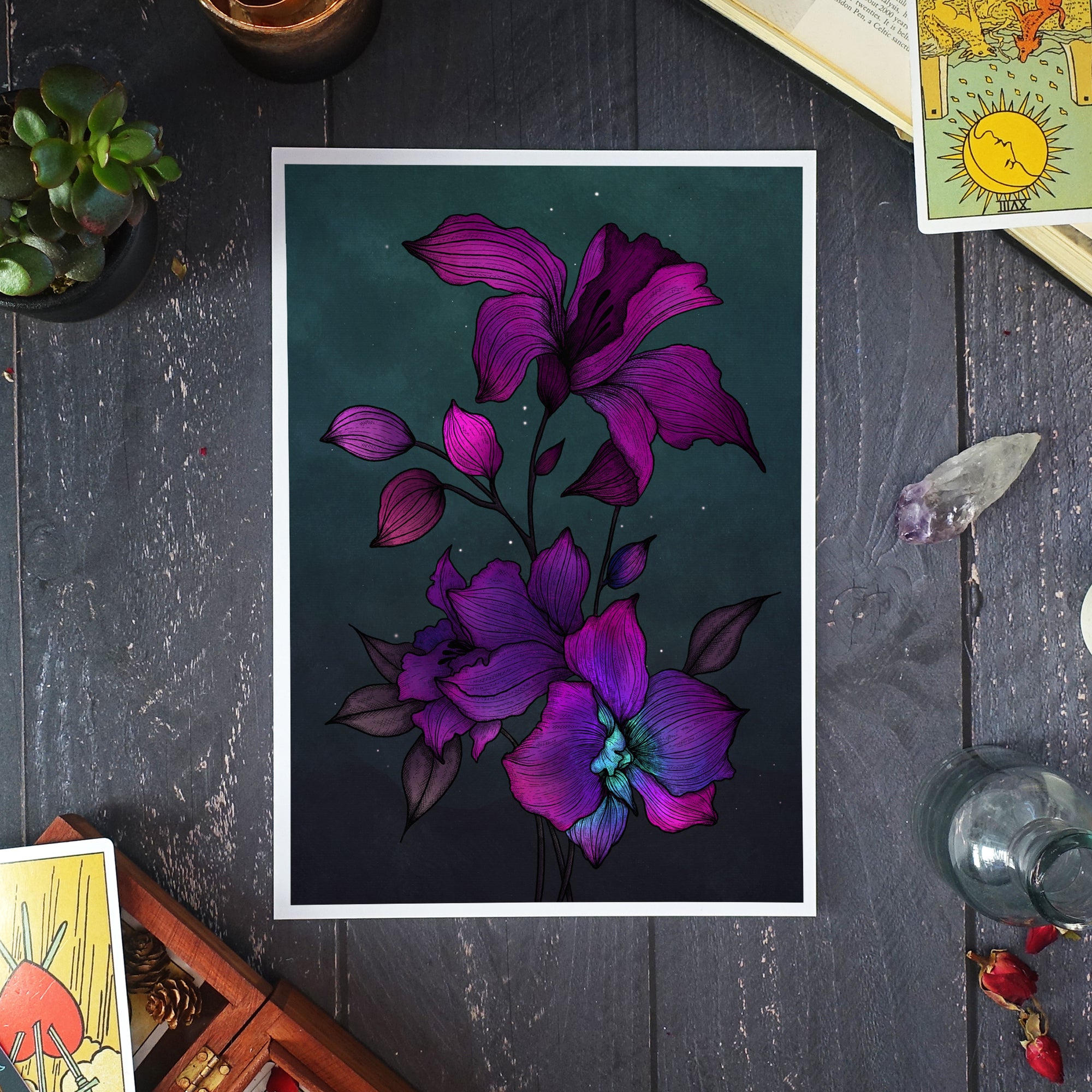 Purple Orchids - Giclée Art Print