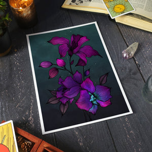Purple Orchids - Giclée Art Print