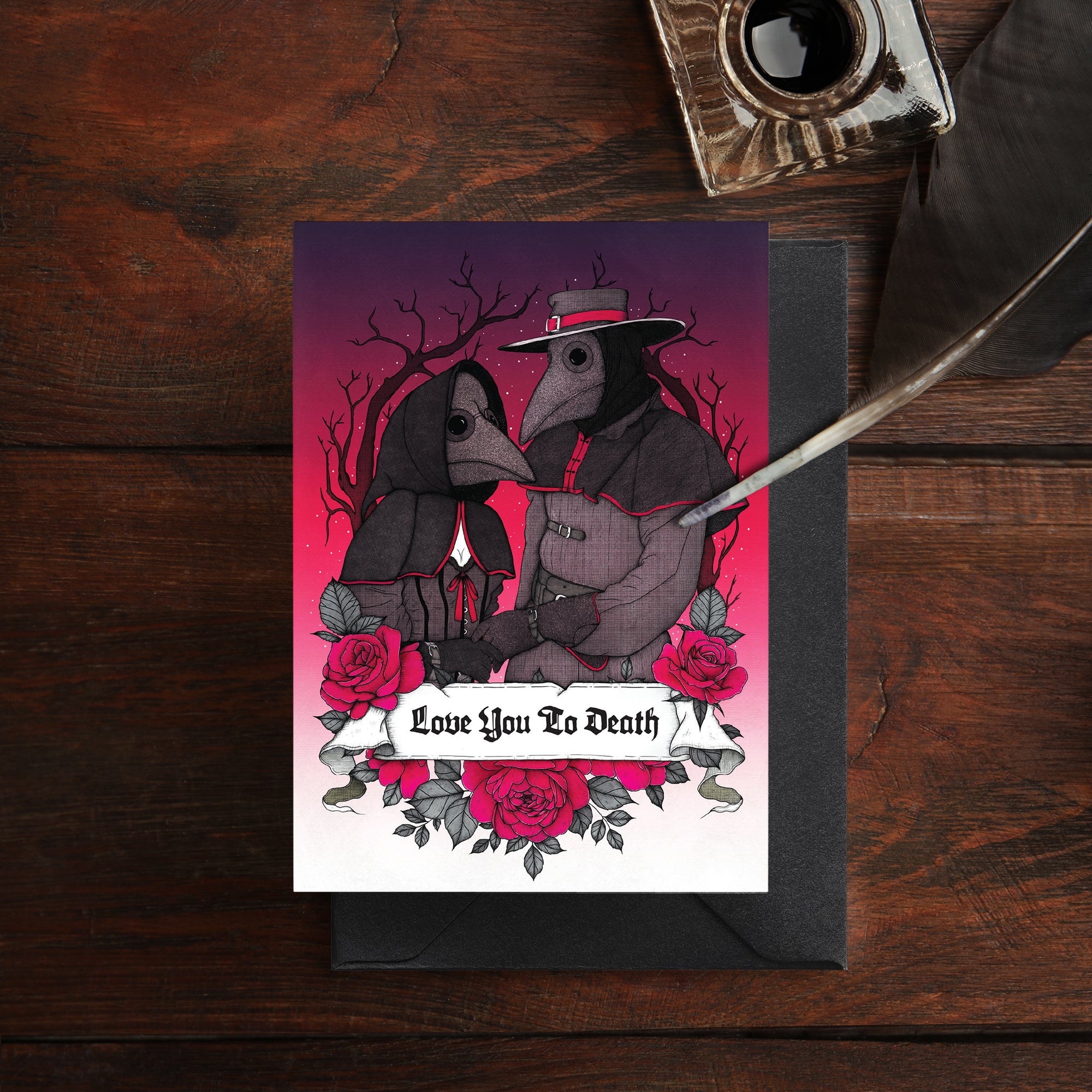 Love You To Death - Greeting Card (Pink)