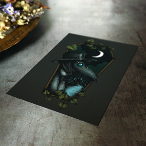 Plague Doctor Coffin - Postcard Mini Print