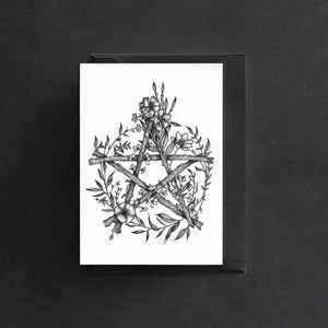 Floral Pentacle - Greeting Card - Print is Dead