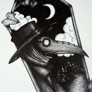 Plague Doctor Coffin - Digital Art Print - Print is Dead