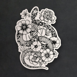 Floral Snake - Vinyl Sticker - Print is Dead
