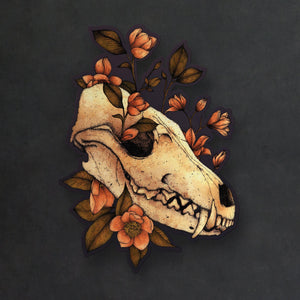 Fox Skull - Vinyl Sticker - Print is Dead