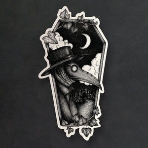Plague Doctor Coffin - Vinyl Sticker