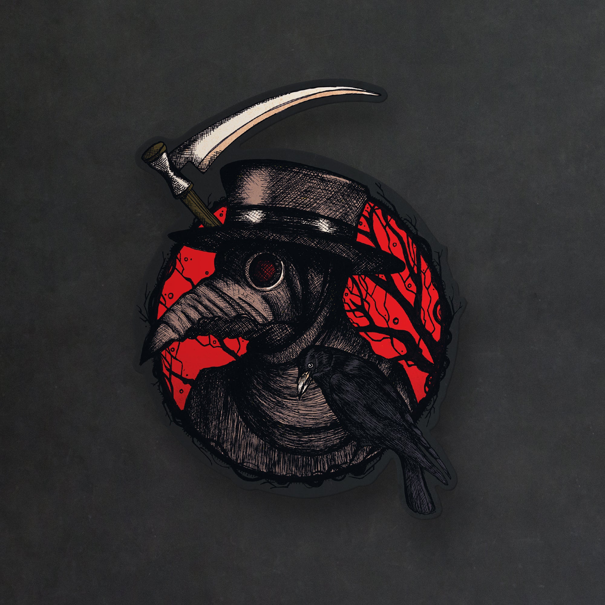 Plague Doctor and Raven - Vinyl Sticker