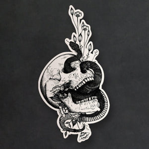 Snake and Skull - Vinyl Sticker - Print is Dead