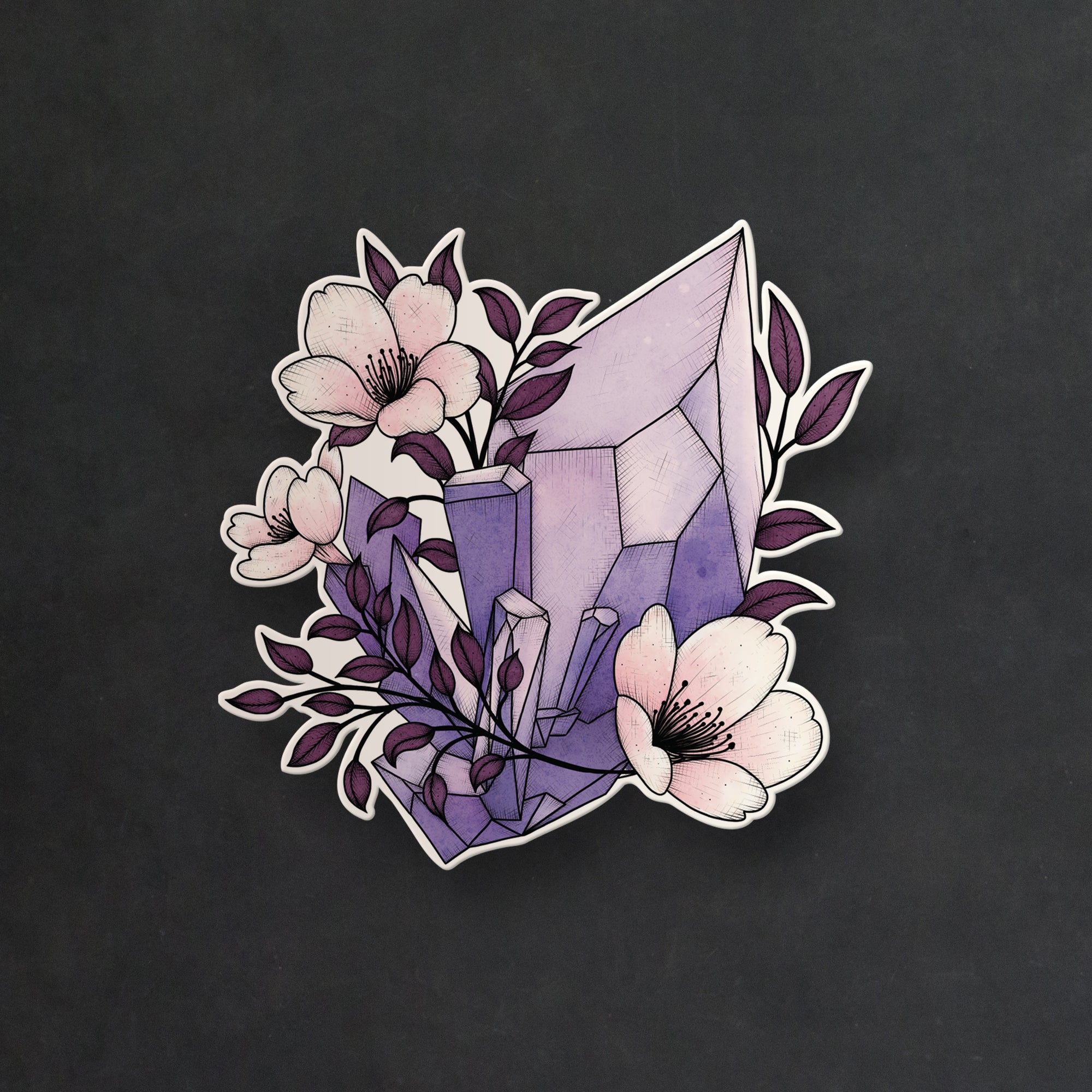 Purple Crystals - Vinyl Sticker