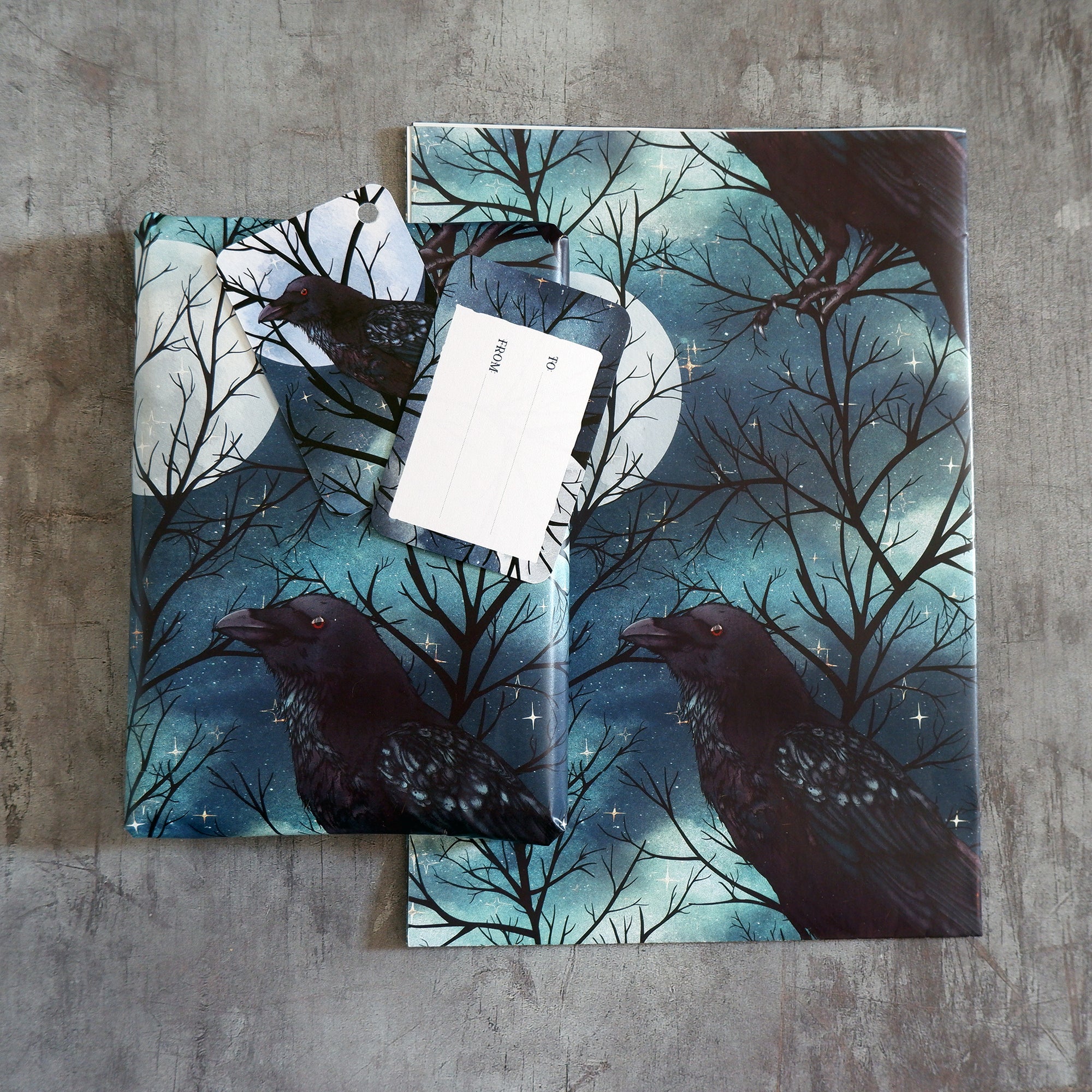 Raven and Moon Gift Wrapping Paper
