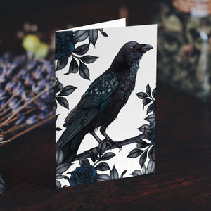 Raven and Roses - Greeting Card