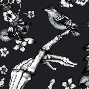 Skeleton Hand and Sparrow - Giclée Art Print
