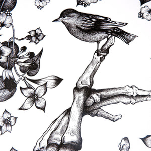Skeleton Hand and Sparrow - Digital Art Print - Print is Dead