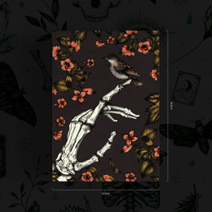 Skeleton and Sparrow - Postcard Mini Print