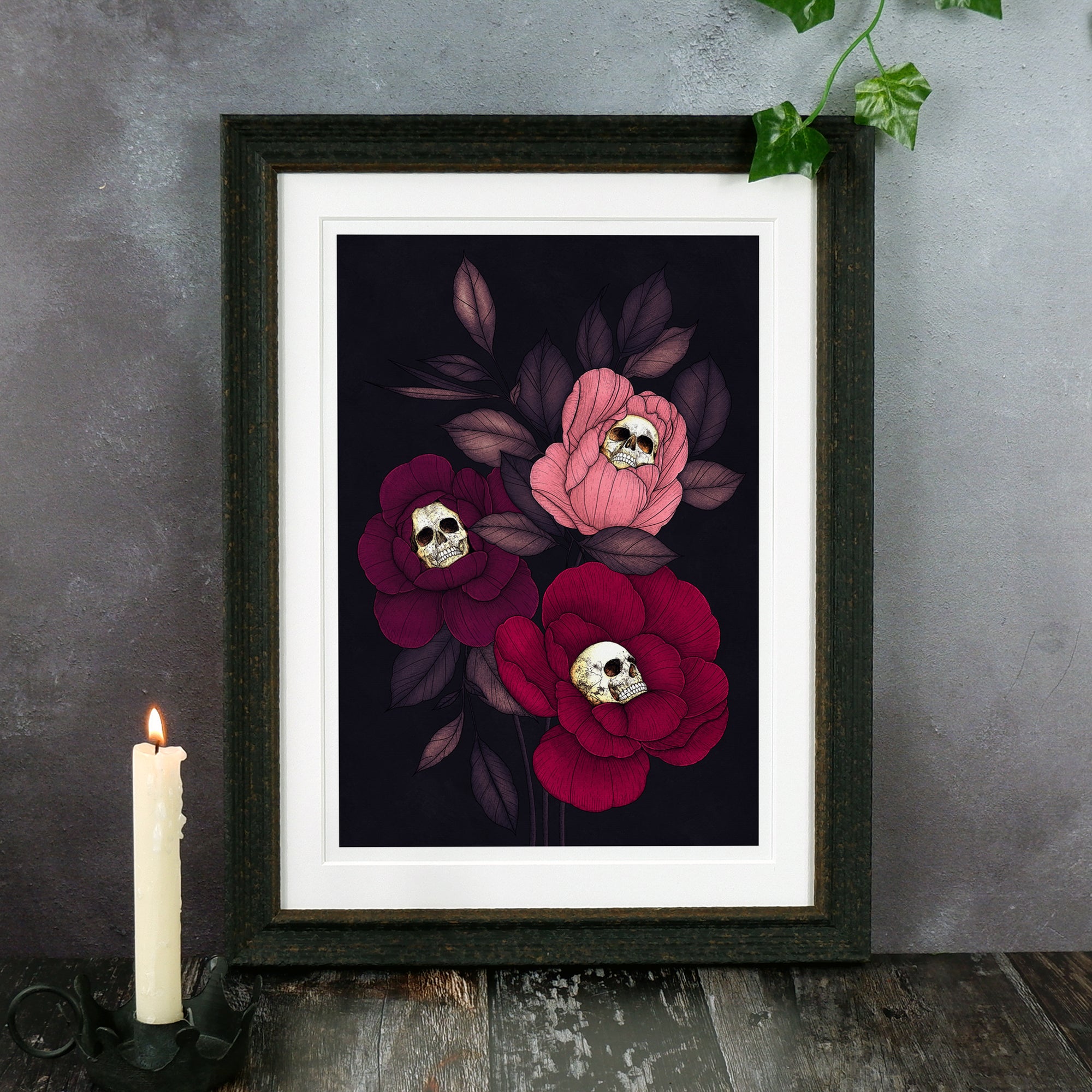 Skull Peonies - Giclée Art Print