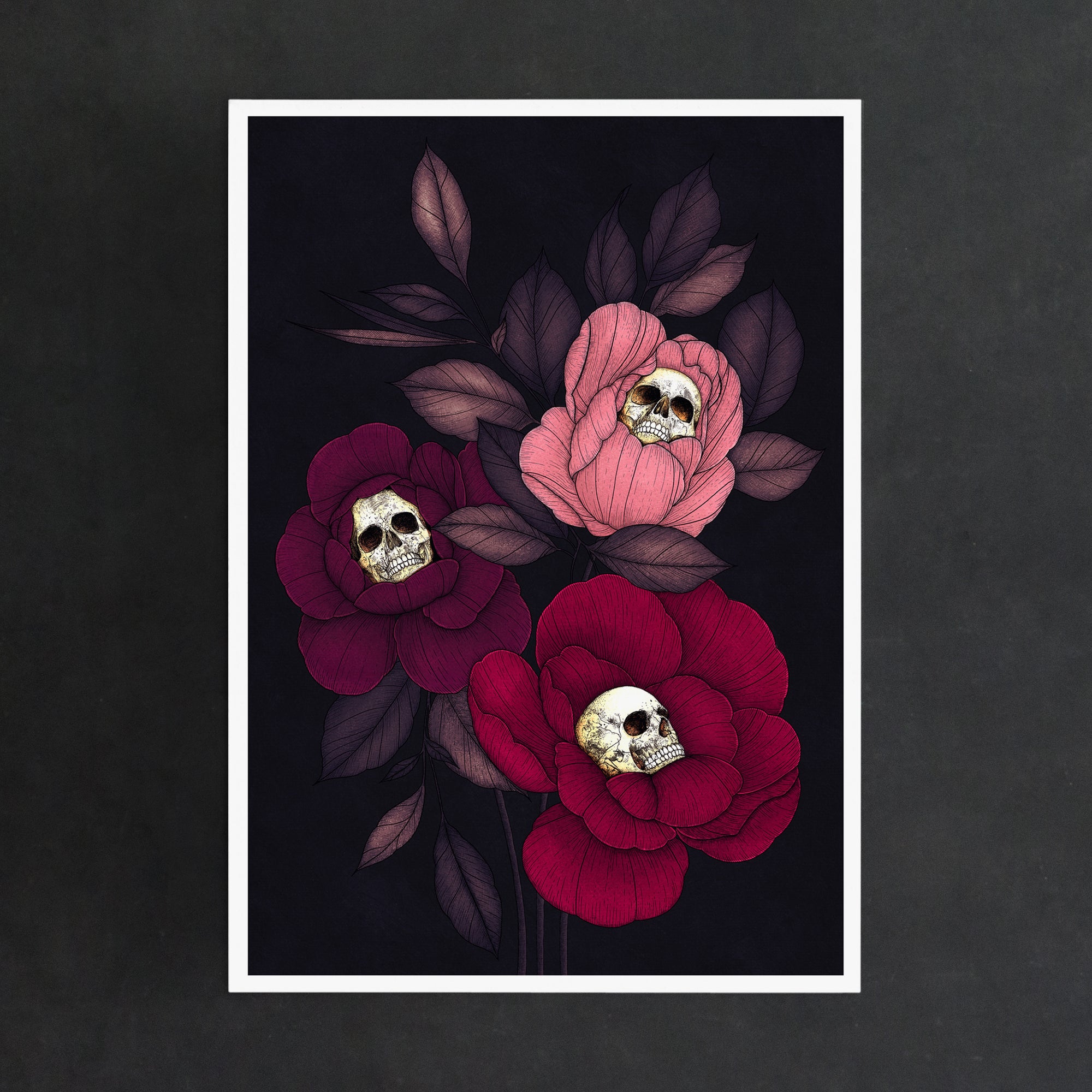 Skull Peonies - Giclée Art Print