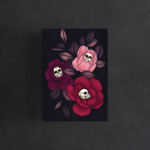 Skull Peonies - Postcard Mini Print