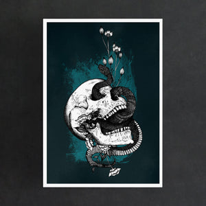 Snake and Skull - Giclée Art Print - Print is Dead