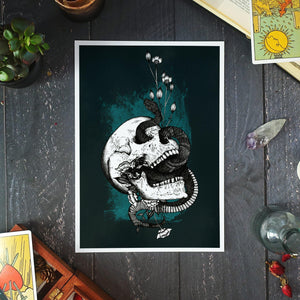 Snake and Skull - Giclée Art Print - Print is Dead