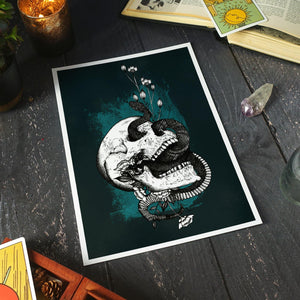 Snake and Skull - Giclée Art Print - Print is Dead