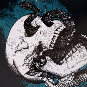 Snake and Skull - Giclée Art Print - Print is Dead