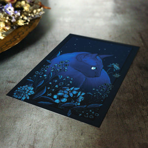 Starlight Witch's Cat - Postcard Mini Print