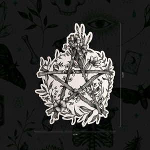 Floral Pentacle - Vinyl Sticker - Print is Dead