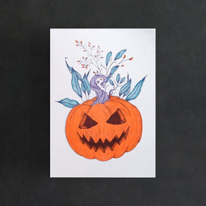 Summerween Pumpkin - Limited Edition Risograph Print