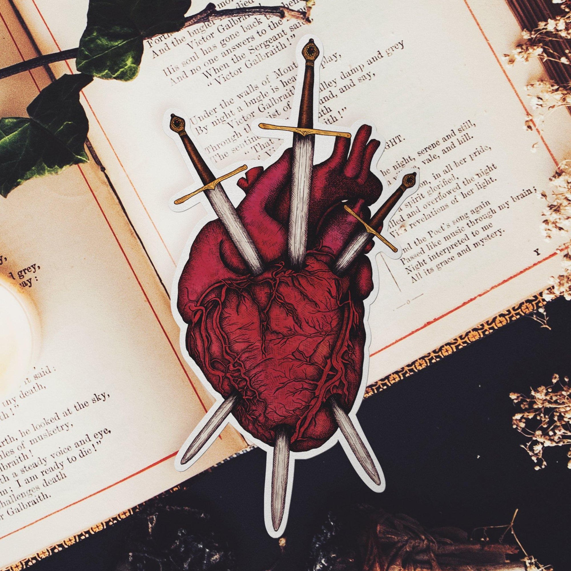 Swords and Heart - Vinyl Sticker - Print is Dead