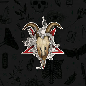 Goat Skull and Snake - Vinyl Sticker