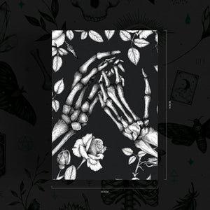Holding Hands and Roses - Greeting Card - Print is Dead